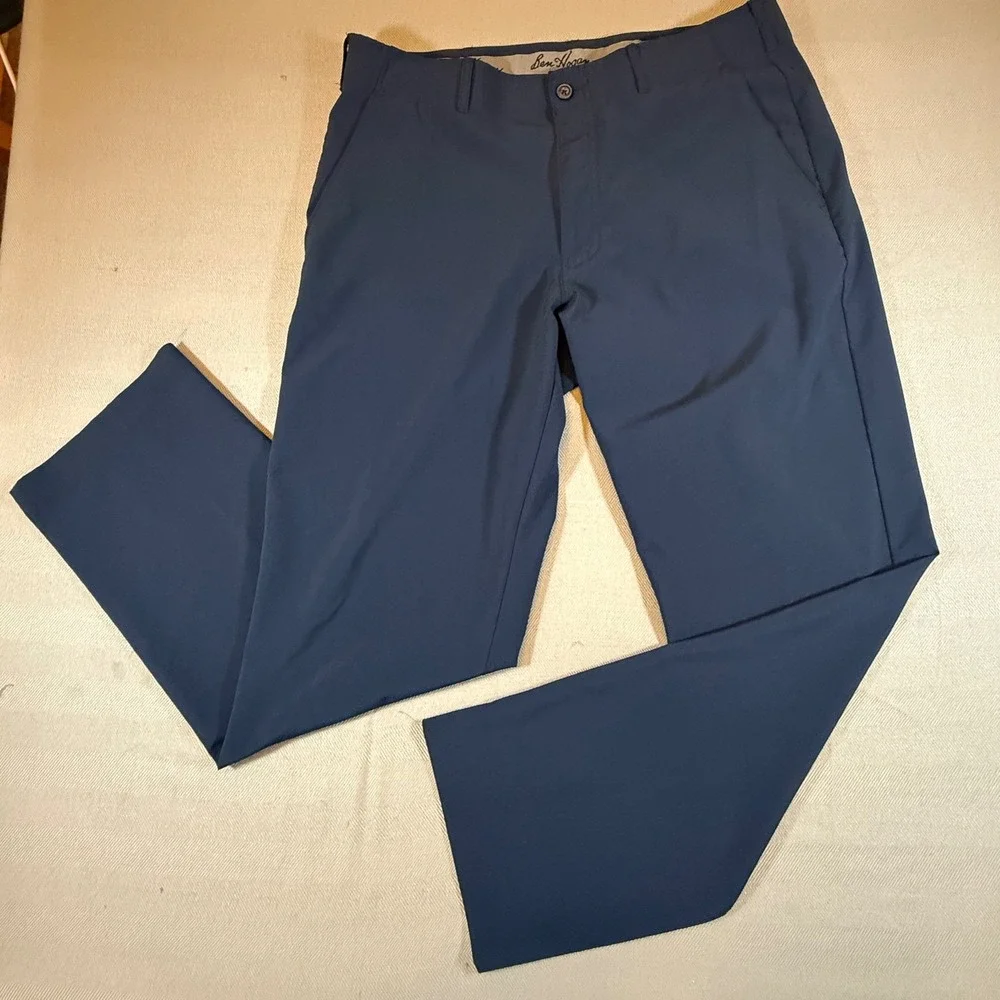 Ben Hogan Performance Golf Pants Mens 34x30 Navy Blue Stretch Flat WT4475 2288